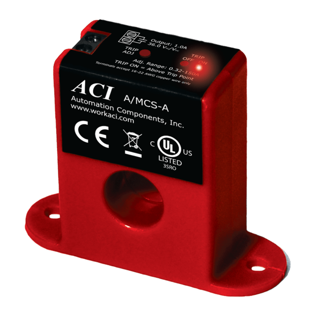 A/MSCS-A | ACI | Relé de corrente mini tipo split core com ajuste de setpoint de 0,7 a 150A