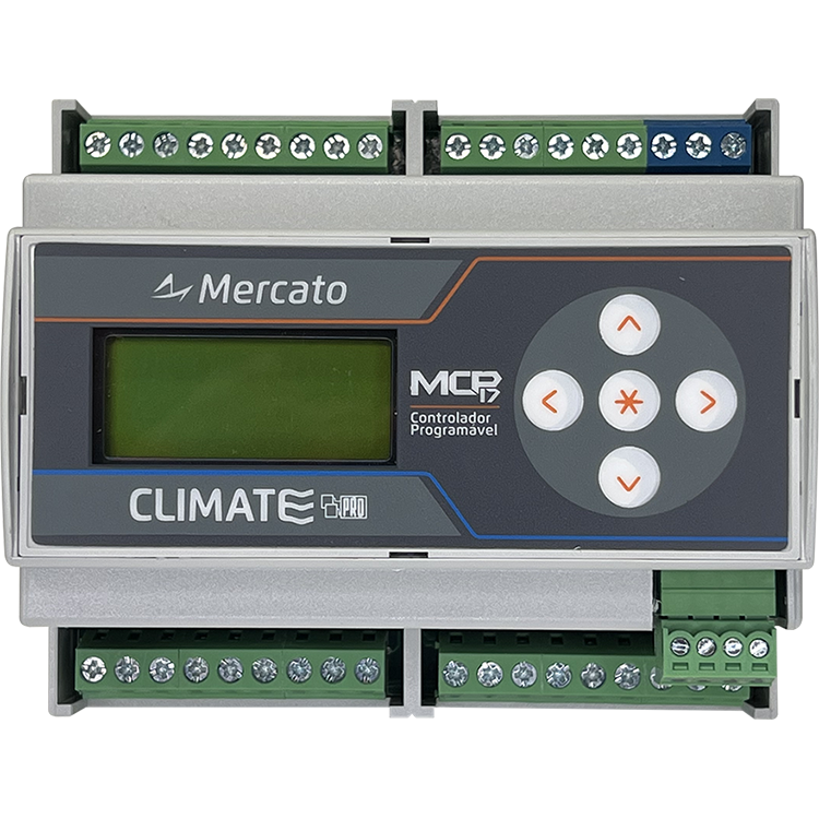 MCP17-PRO-ETH | MERCATO | Controlador programável com protocolo BACnet e Modbus (8UI, 6DO, 3AO) com porta Ethernet