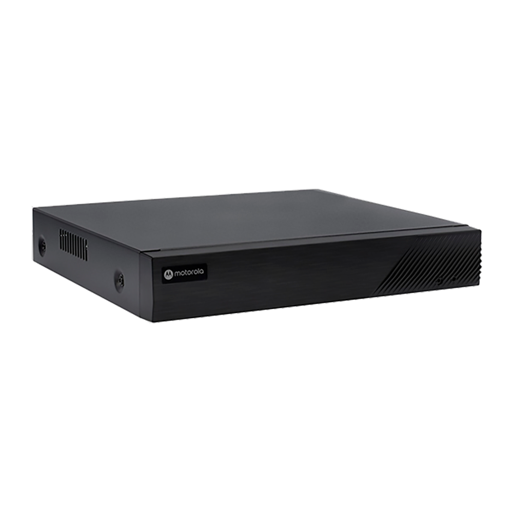 MTR08IPOE | MOTOROLA | Gravador NVR de 8 canais IP 5MP com 1 espaço para HD e PoE