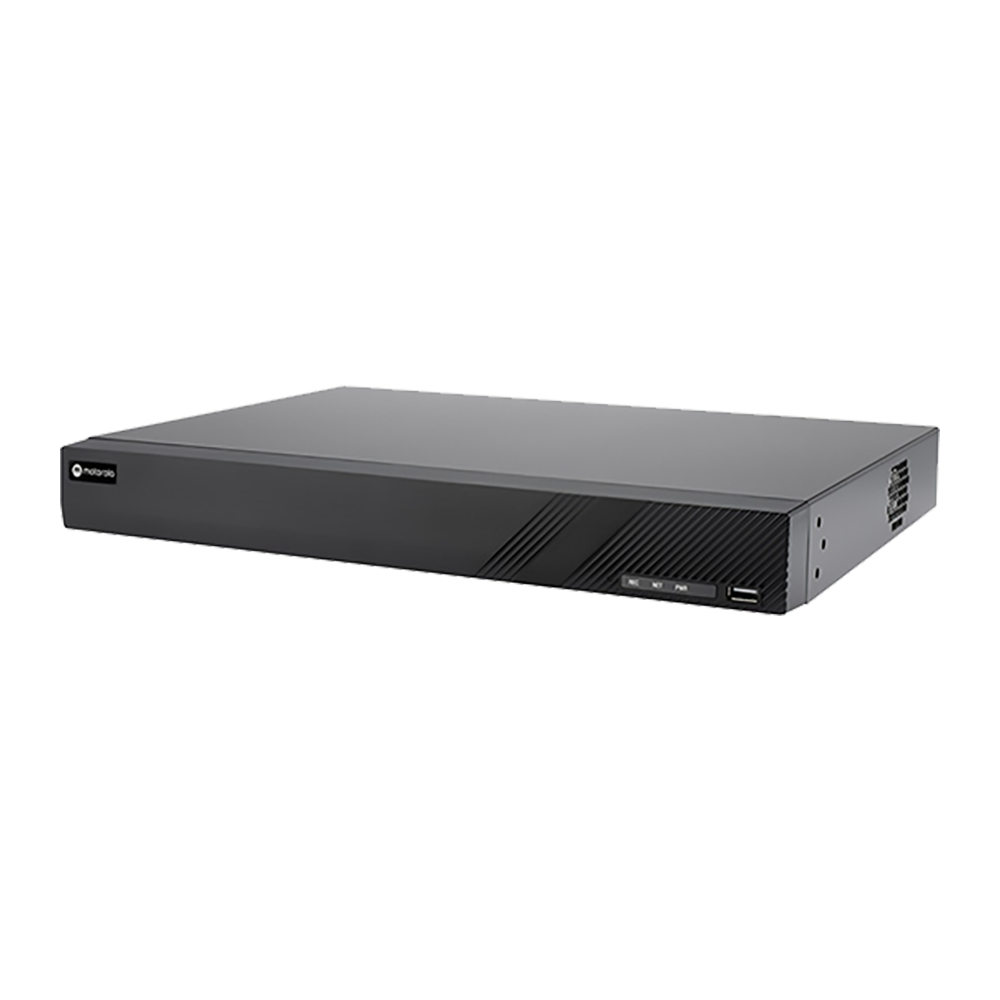 MTR16IP | MOTOROLA | Gravador NVR de 16 canais IP 4K com 2 espaços para HD